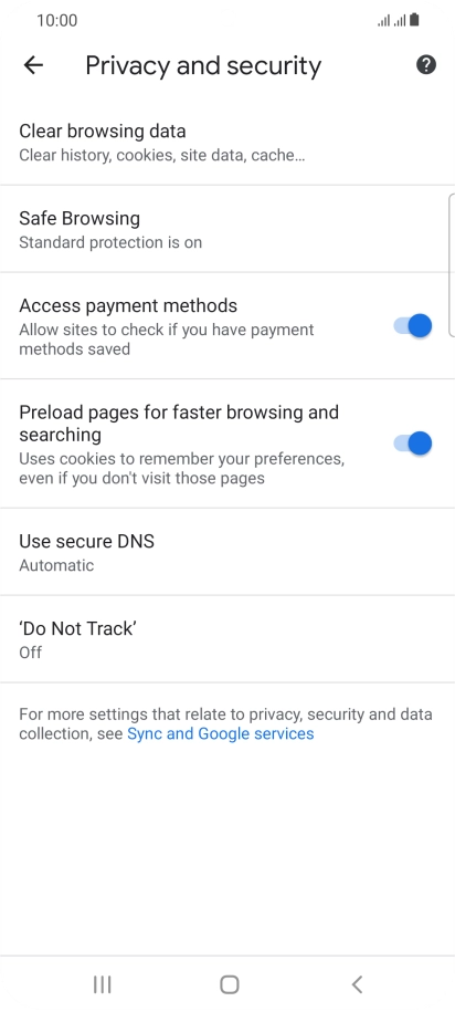 Press Clear browsing data.