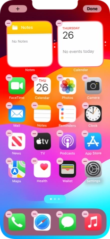 Press the home screen icon. Press the home screen icon.