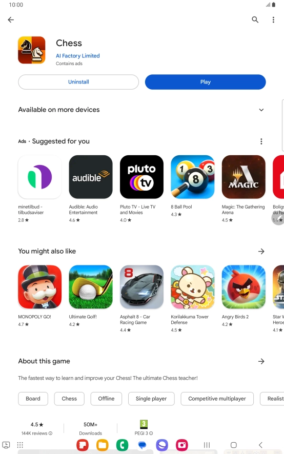 Press the Home key to return to the home screen.