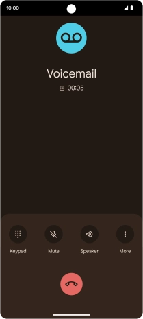 Press the end call icon.