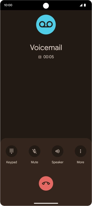 Press the end call icon.