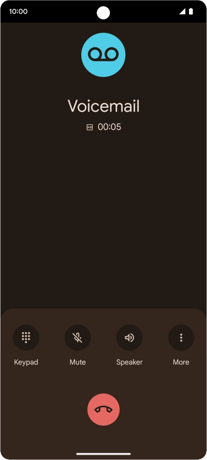 Press the end call icon.