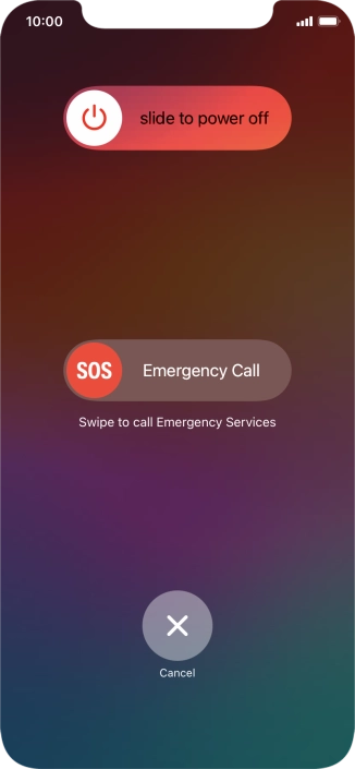 Press and drag the power off icon right. Press and drag the power off icon right.