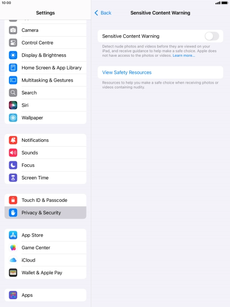 Press the indicator next to 