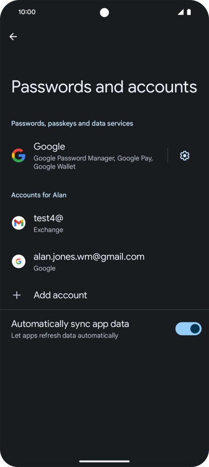Press the required email account.