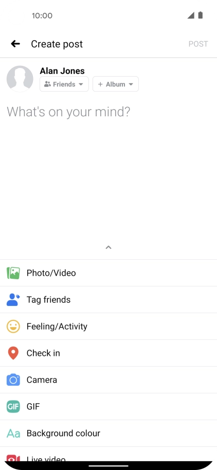 Press the text input field.