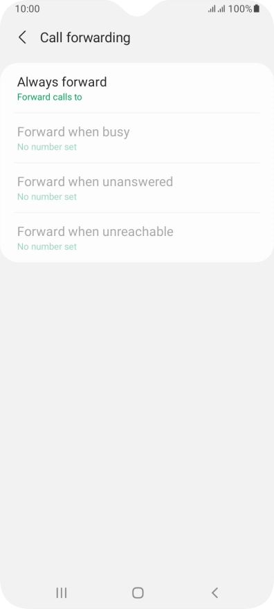 Press the required divert type.