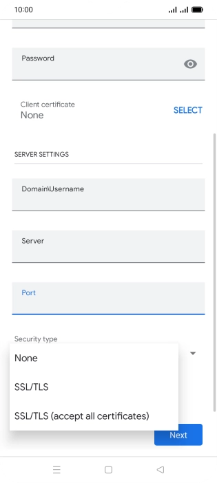 Press the required setting. Press the required setting.