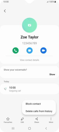 Press Block contact.