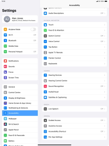 Press Live Speech and follow the instructions on the screen to select the required settings.