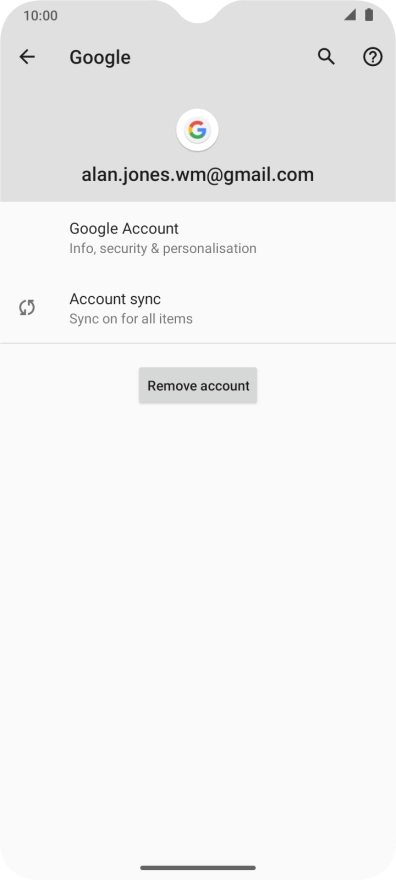 Press Account sync.