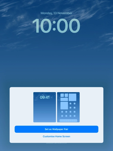 To use the same colour theme on the home screen, press Set as Wallpaper Pair. To use the same colour theme on the home screen, press Set as Wallpaper Pair.