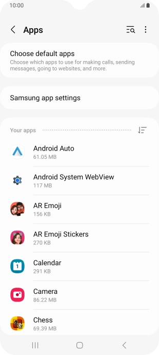 Press the required app.
