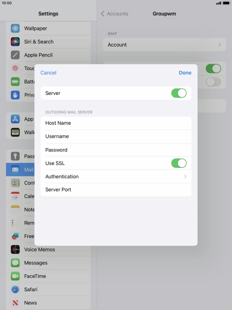 Press Authentication.