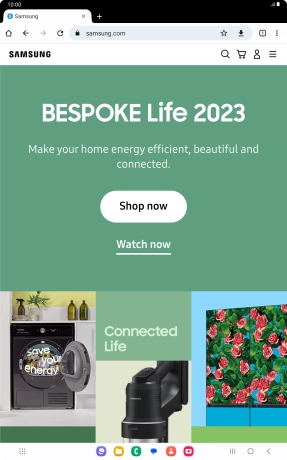 Press the menu icon.