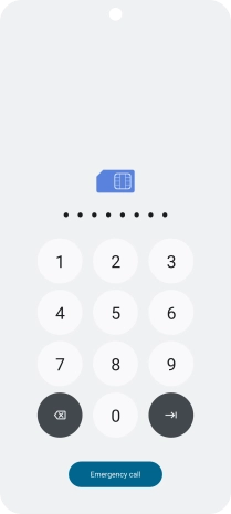 Key in the PUK and press arrow right.