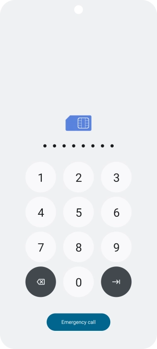 Key in the PUK and press arrow right.