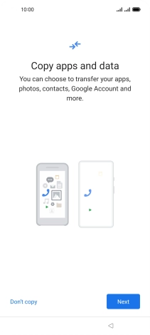 You can transfer the contents of another phone to your phone when it's activated for the first time and after a factory reset. When this screen is displayed, your phone is ready to transfer contents from another phone.
