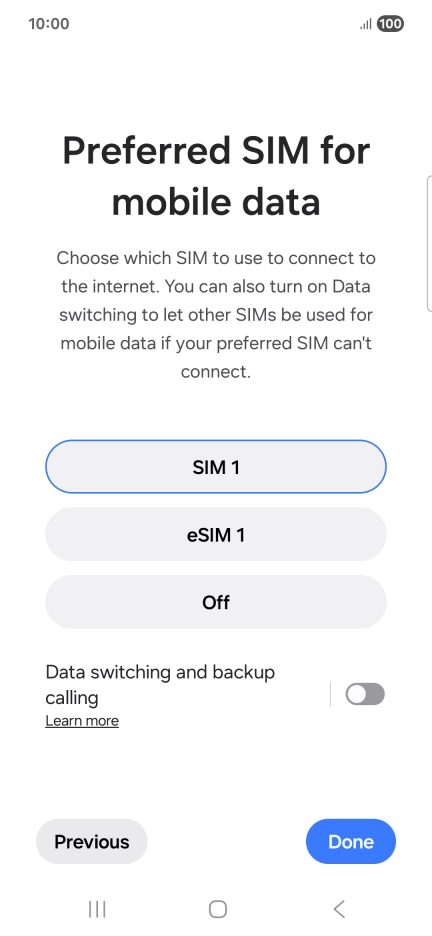 Press the required settings.