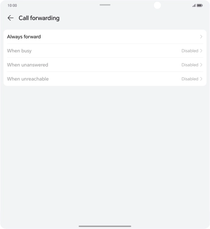 Press the required divert type.