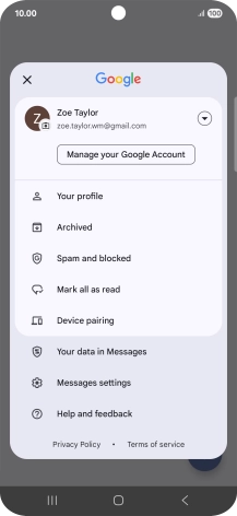 Press Messages settings.