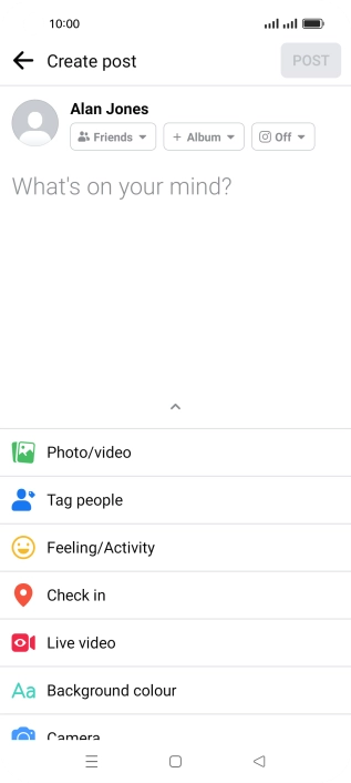 Press the text input field and key in the required text.