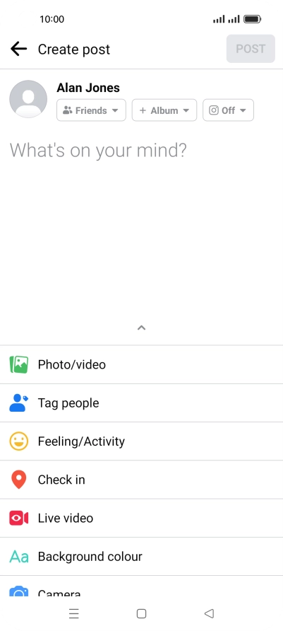 Press the text input field and key in the required text.