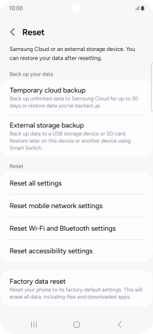 Press Factory data reset.