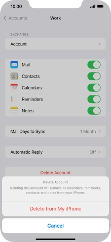 Press Delete from My iPhone.