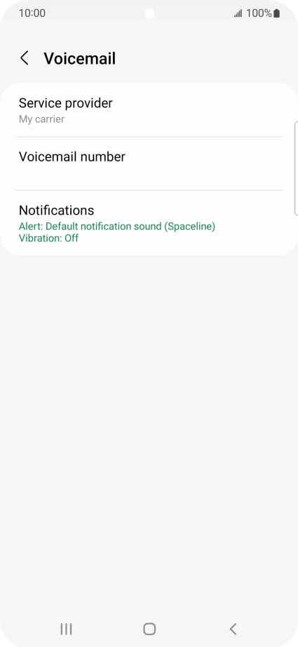 Press Voicemail number.