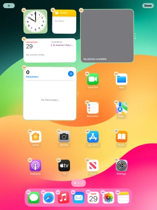 Press the home screen icon.