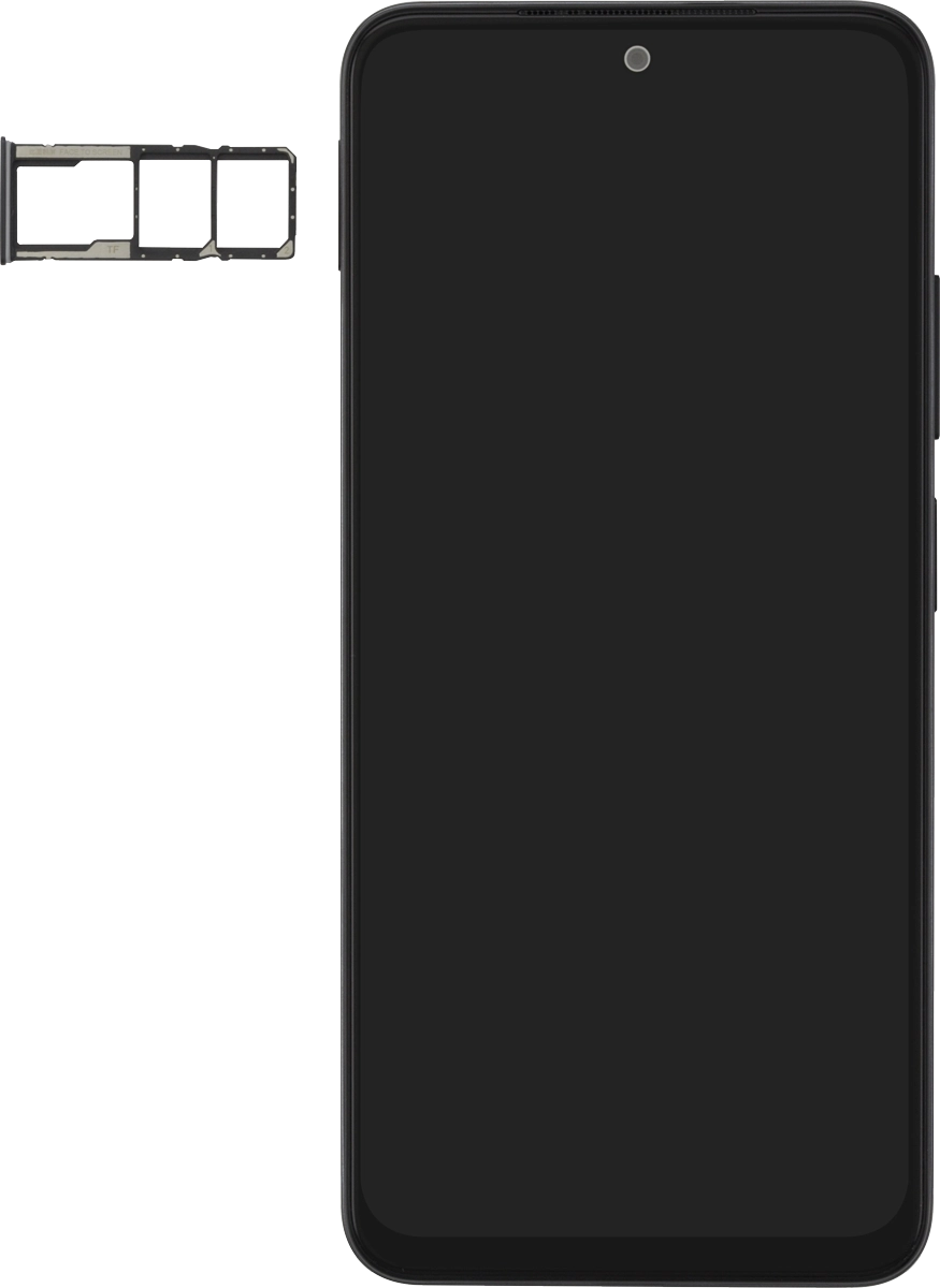 Turn your SIM so the angled corner of the SIM matches the angled corner of the first SIM holder and place your SIM in the SIM holder.