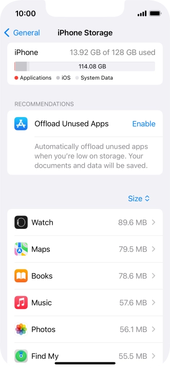 Press the required app.