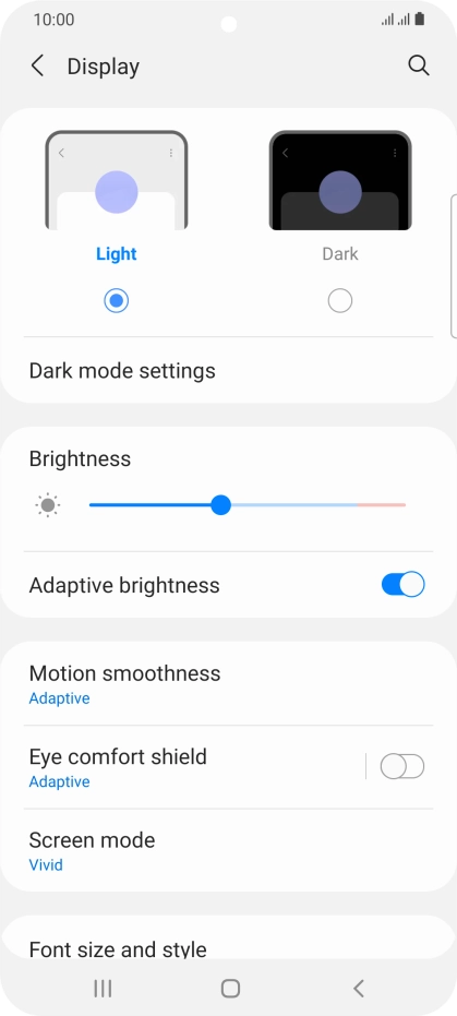 Press the indicator next to 