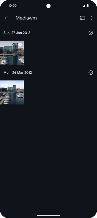 Press and hold any picture or video clip.
