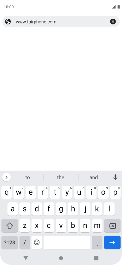 Key in the address of the required web page and press arrow right.