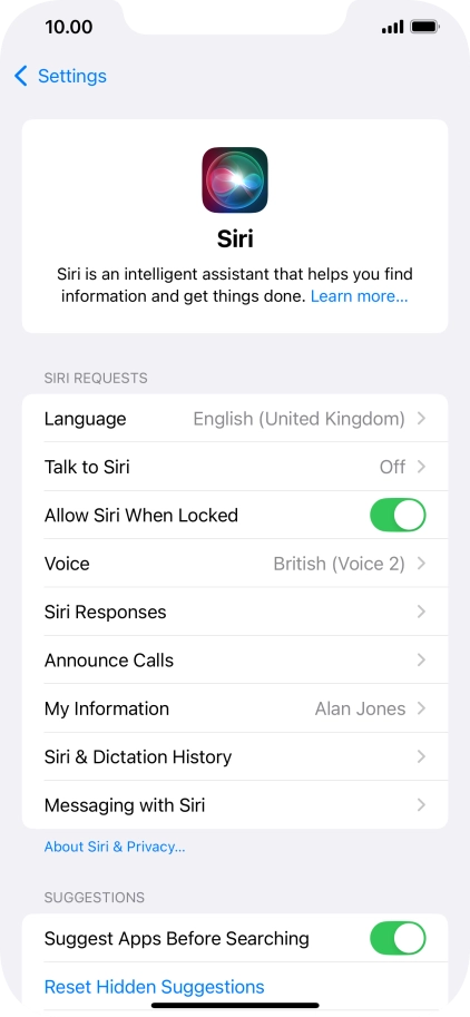 Press the indicator next to 