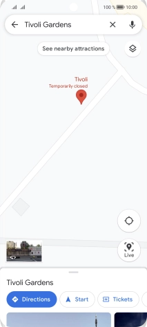 Press the destination at the bottom of the screen.