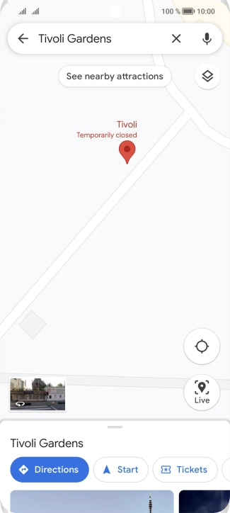 Press the destination at the bottom of the screen.