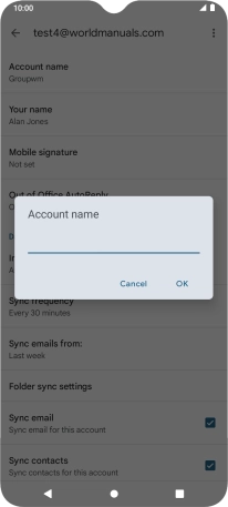 Key in the required account name and press OK.