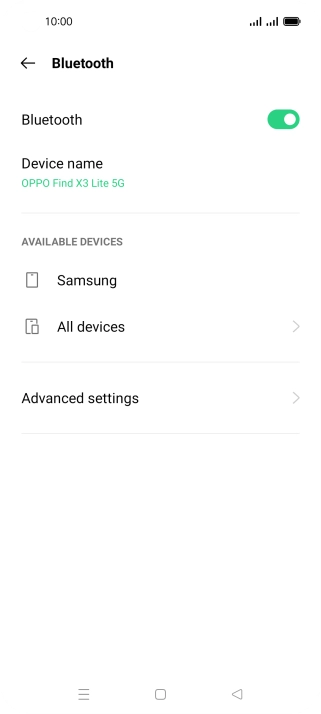 Press the required Bluetooth device and follow the instructions on the screen to pair the device with your phone.