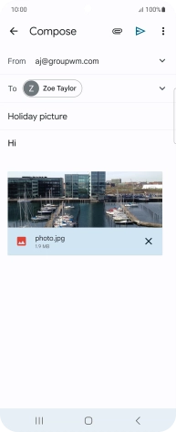 Press the send icon. Press the send icon.