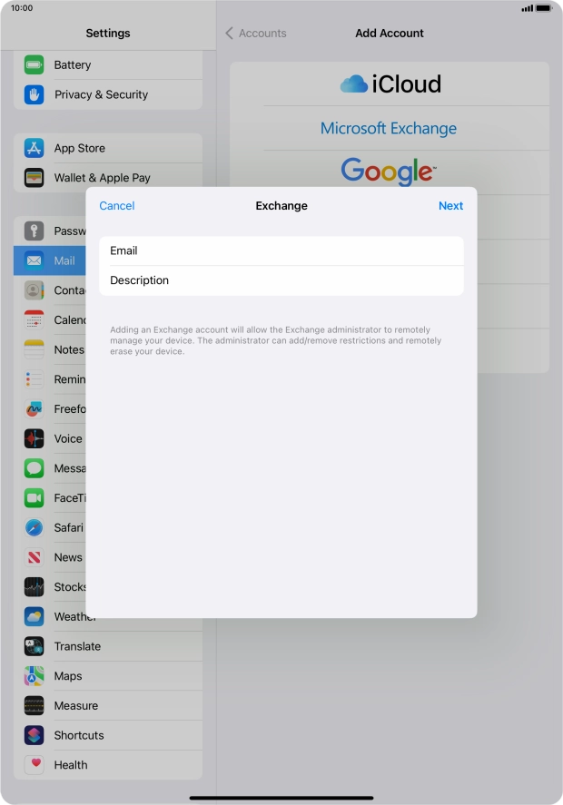 Press Description and key in the required name. Press Description and key in the required name.