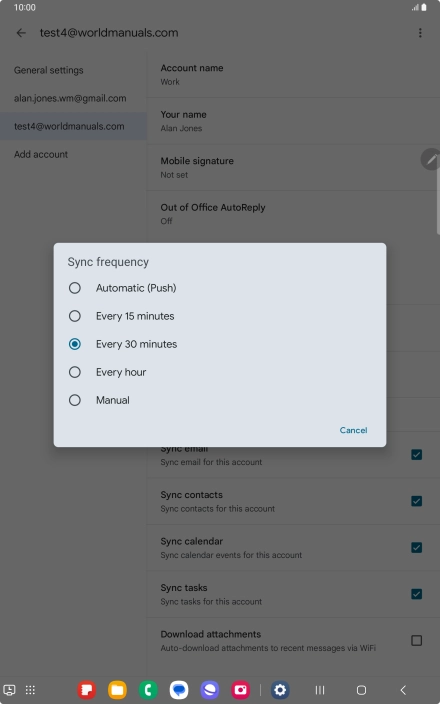 Press the required setting. Press the required setting.