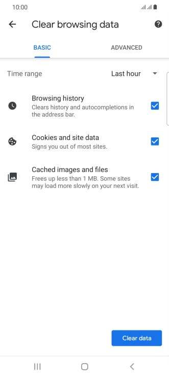 Press the fields next to the required data types.