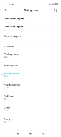 Press Choose local ringtone and go to the required folder.