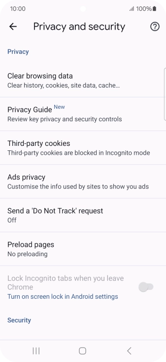 Press Clear browsing data.