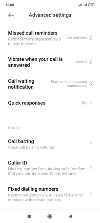 Press Call barring. Press Call barring.