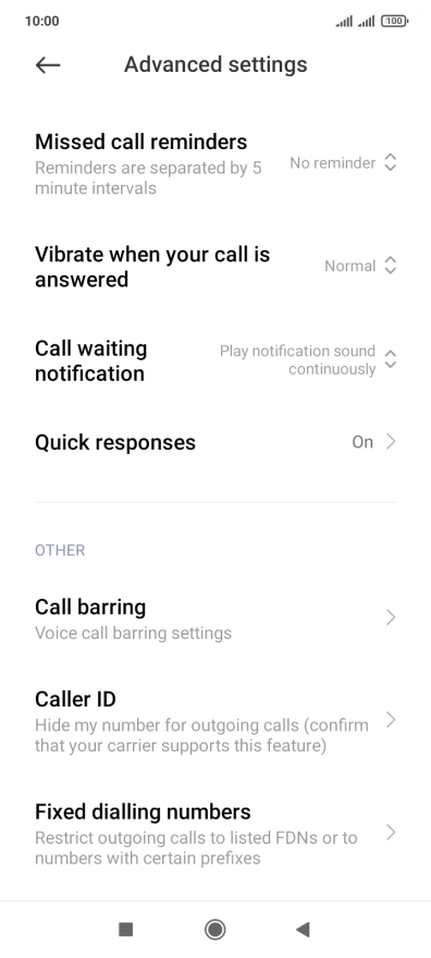 Press Call barring. Press Call barring.