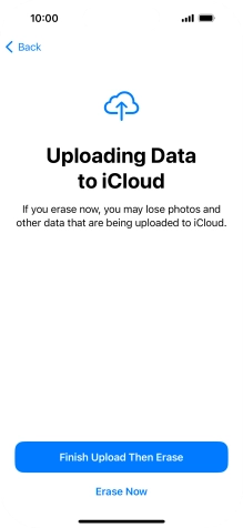 Press the required setting.